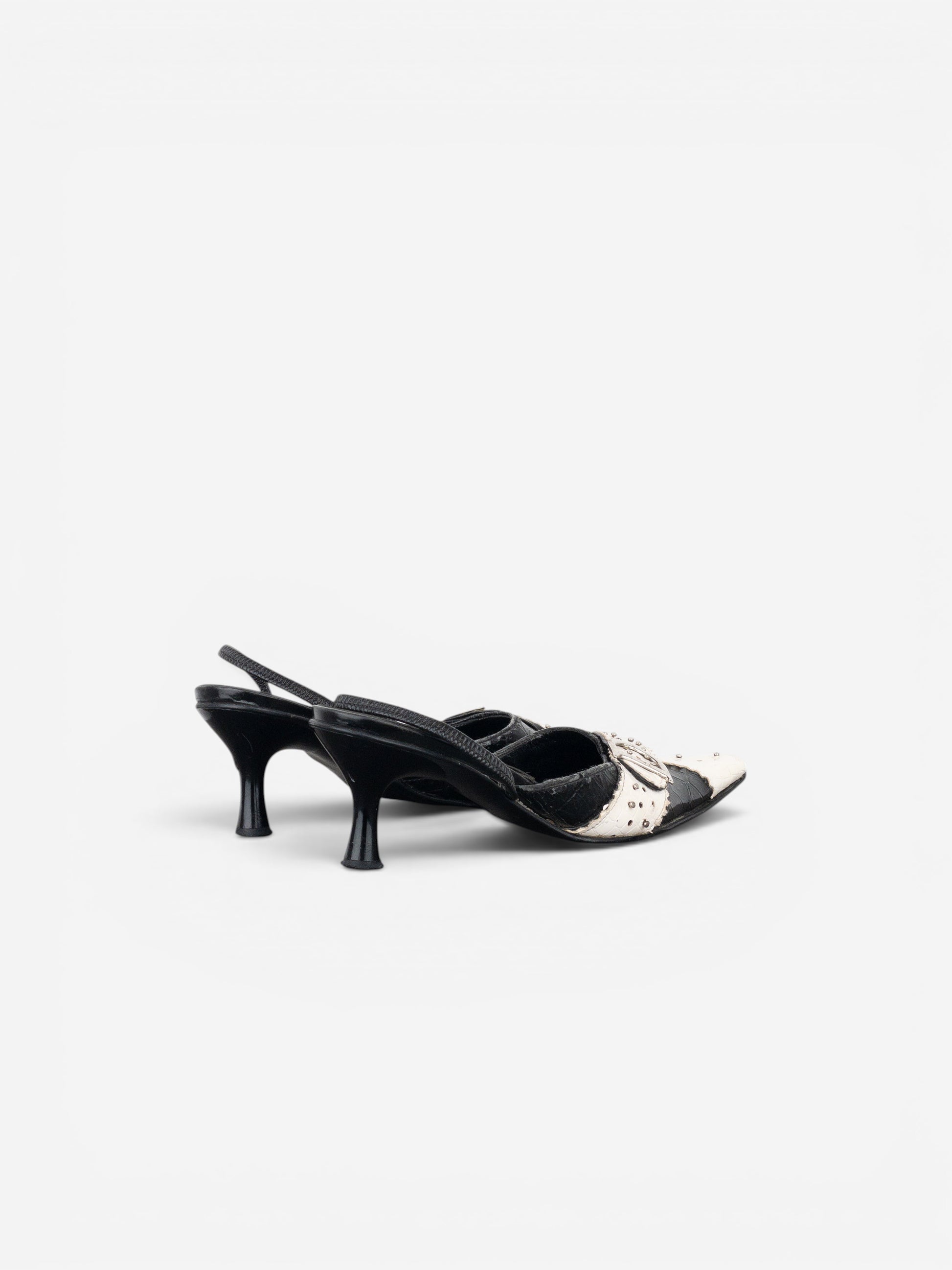 Dior by Galliano SS04 ‘D Trick’ Crocodile Slingback Mule Kitten Heels – photo 2