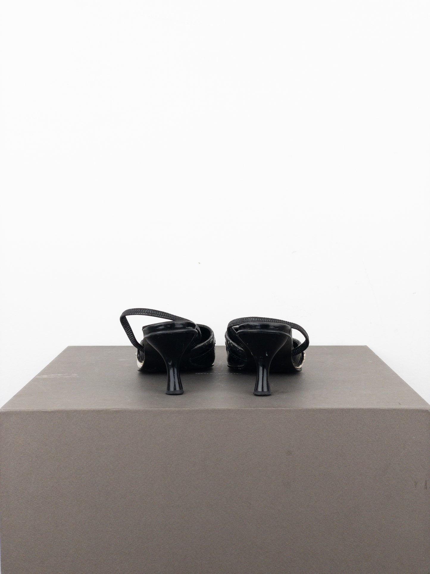 Dior by Galliano SS04 ‘D Trick’ Crocodile Slingback Mule Kitten Heels