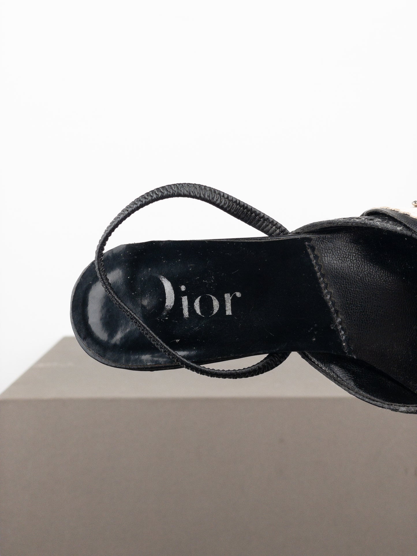 Dior by Galliano SS04 ‘D Trick’ Crocodile Slingback Mule Kitten Heels