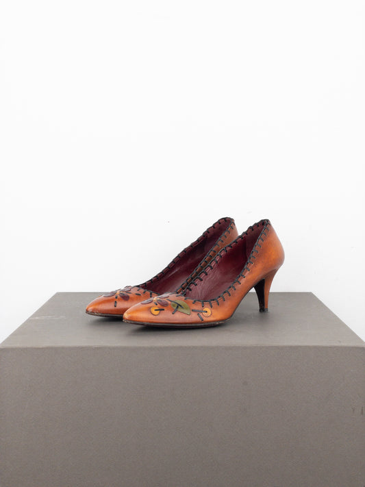 Prada AW99 Leaves Pump Kitten Heels
