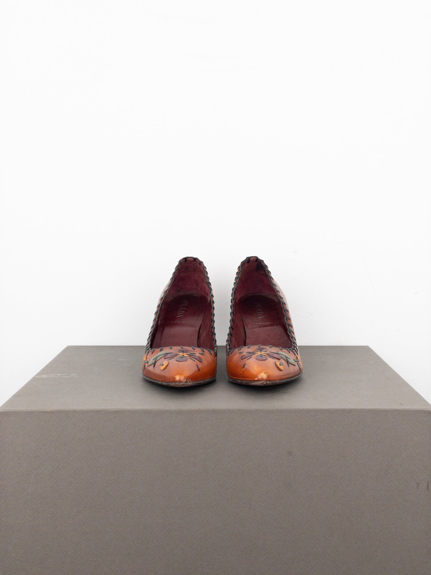 Prada AW99 Leaves Pump Kitten Heels