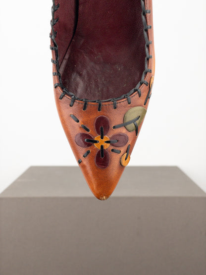 Prada AW99 Leaves Pump Kitten Heels