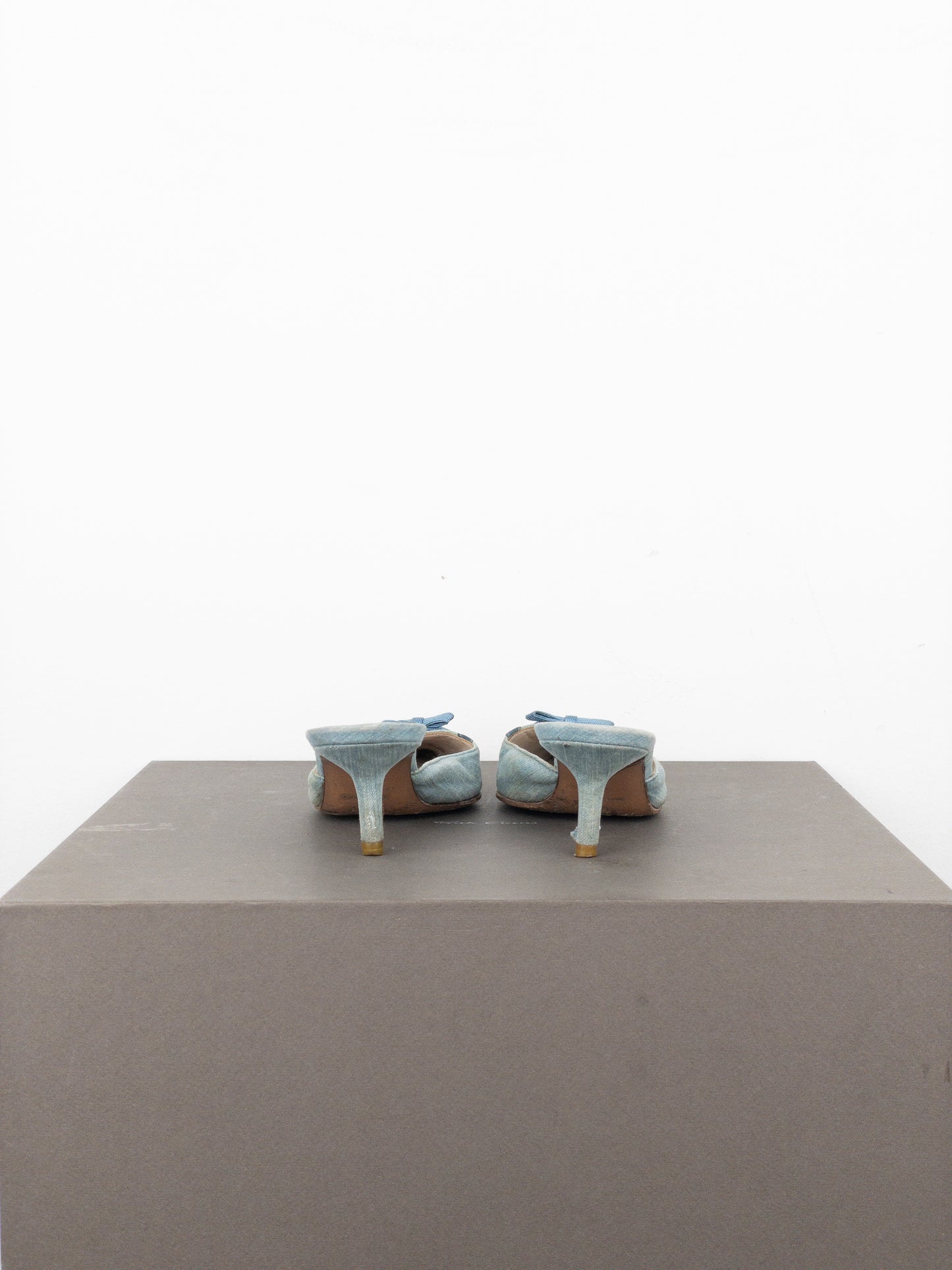 Dior by Galliano SS02 Lace-Up Corset Denim Kitten Heel Mules