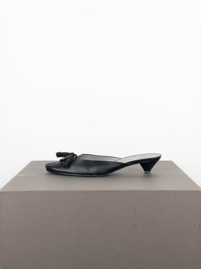 Miu Miu 2000s Tassel Mule Kitten Heels