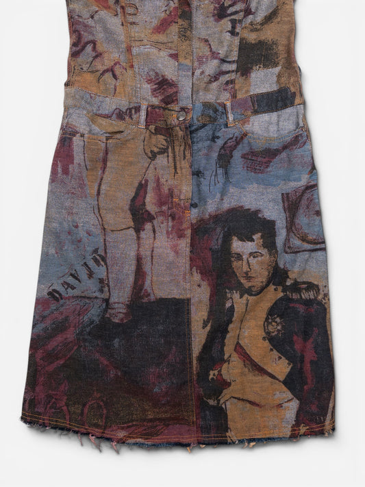 Roberto Cavalli 2000s Napoleon Print Denim Maxi Dress – photo 4