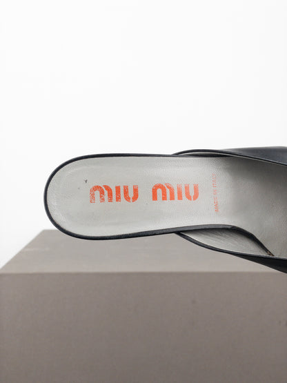 Miu Miu 2000s Tassel Mule Kitten Heels