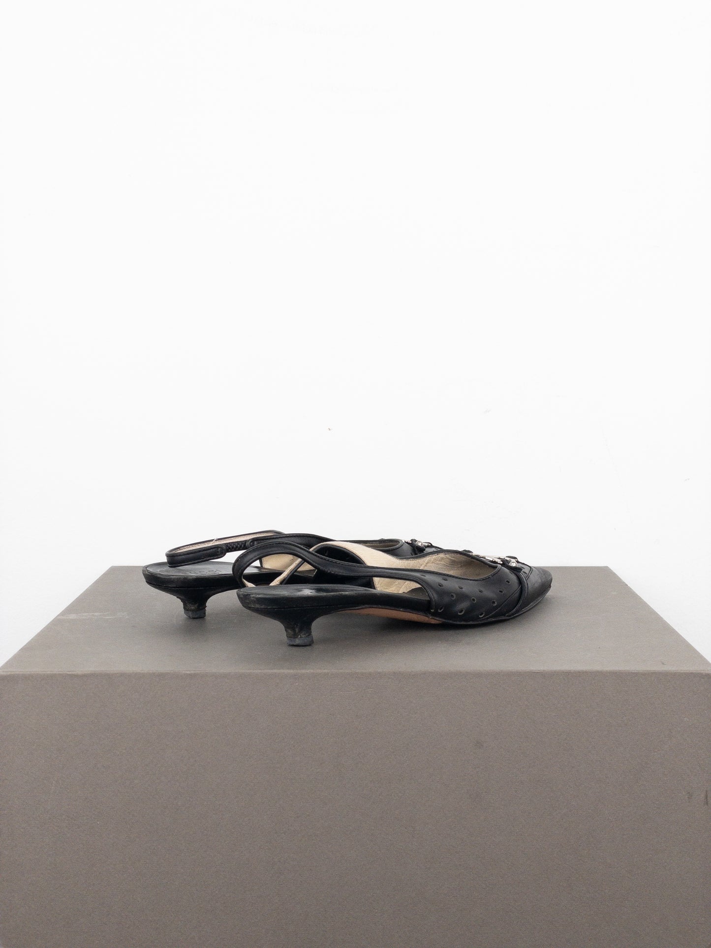 Gucci by Tom Ford 2000s GG Logo Slingback Kitten Heels