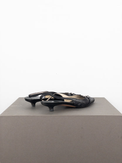 Gucci by Tom Ford 2000s GG Logo Slingback Kitten Heels