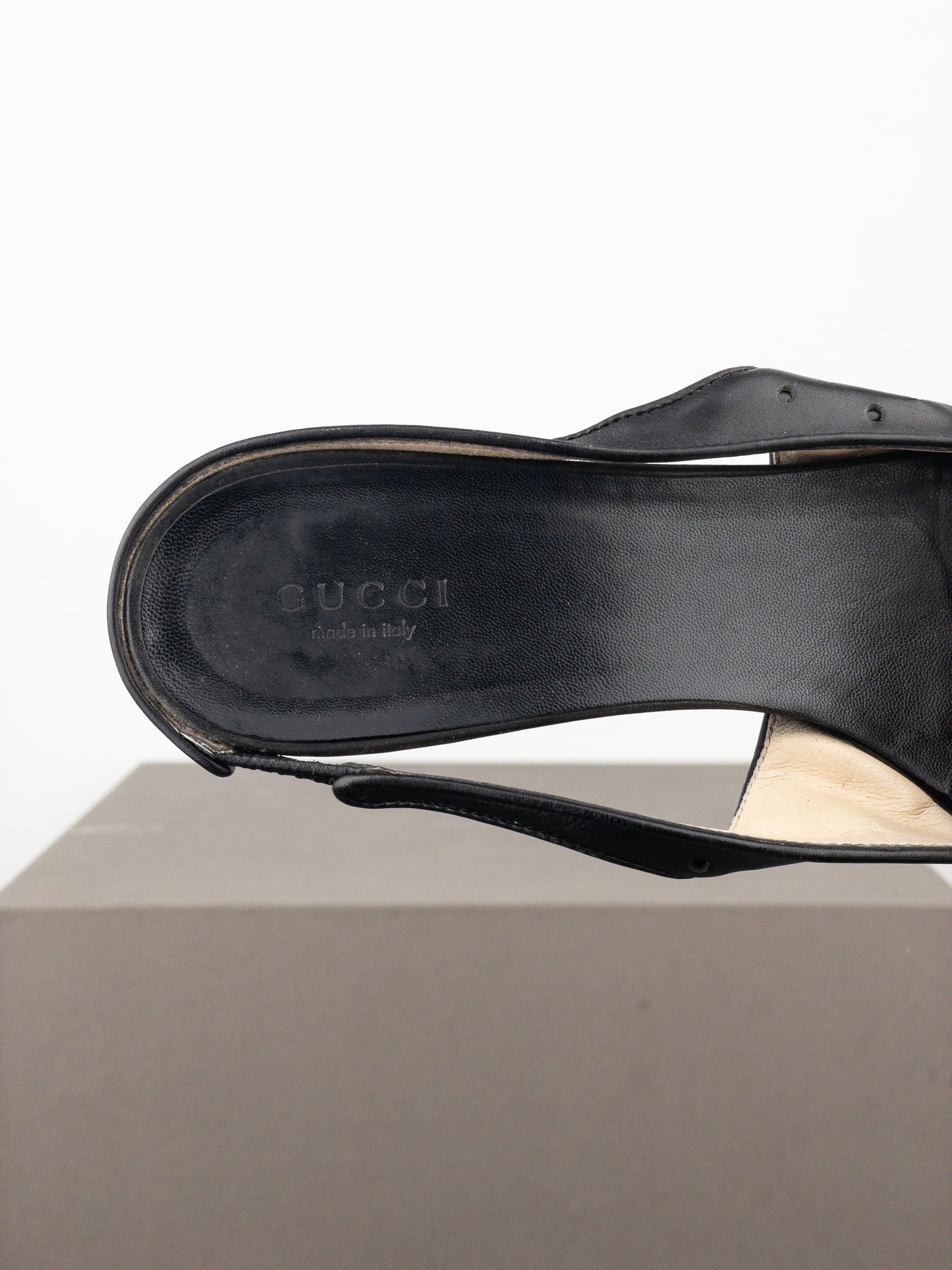 Gucci by Tom Ford 2000s GG Logo Slingback Kitten Heels