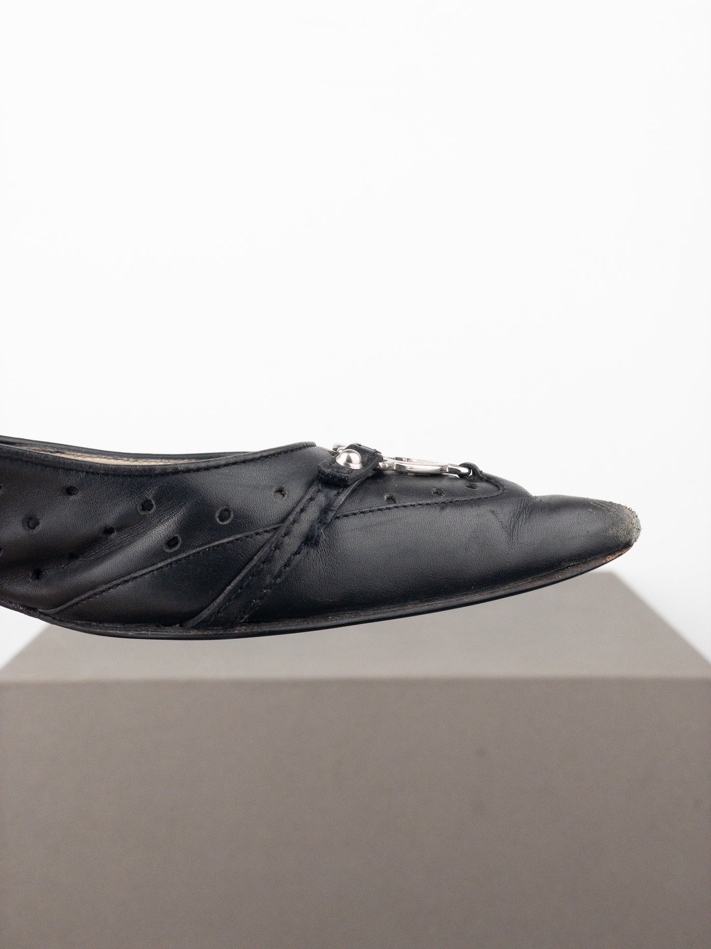 Gucci by Tom Ford 2000s GG Logo Slingback Kitten Heels