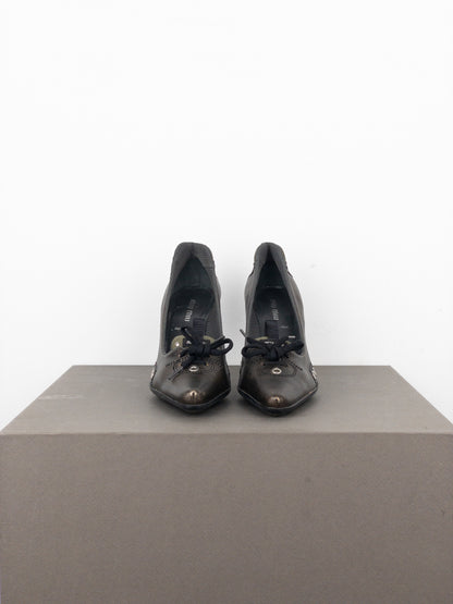 Miu Miu AW99 Lace-Up Sports Pump Kitten Heels