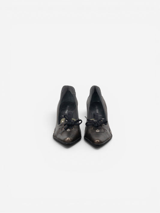 Miu Miu AW99 Lace-Up Sports Pump Kitten Heels – photo 5