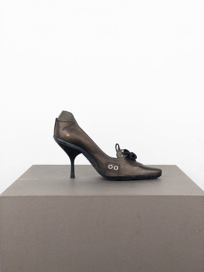 Miu Miu AW99 Lace-Up Sports Pump Kitten Heels