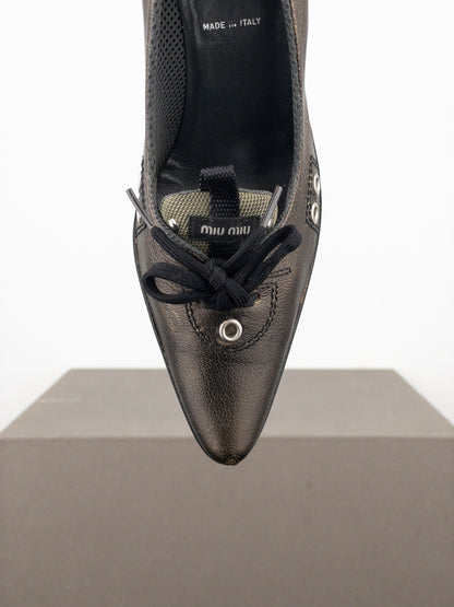 Miu Miu AW99 Lace-Up Sports Pump Kitten Heels