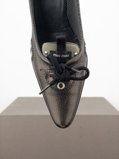 Miu Miu AW99 Lace-Up Sports Pump Kitten Heels