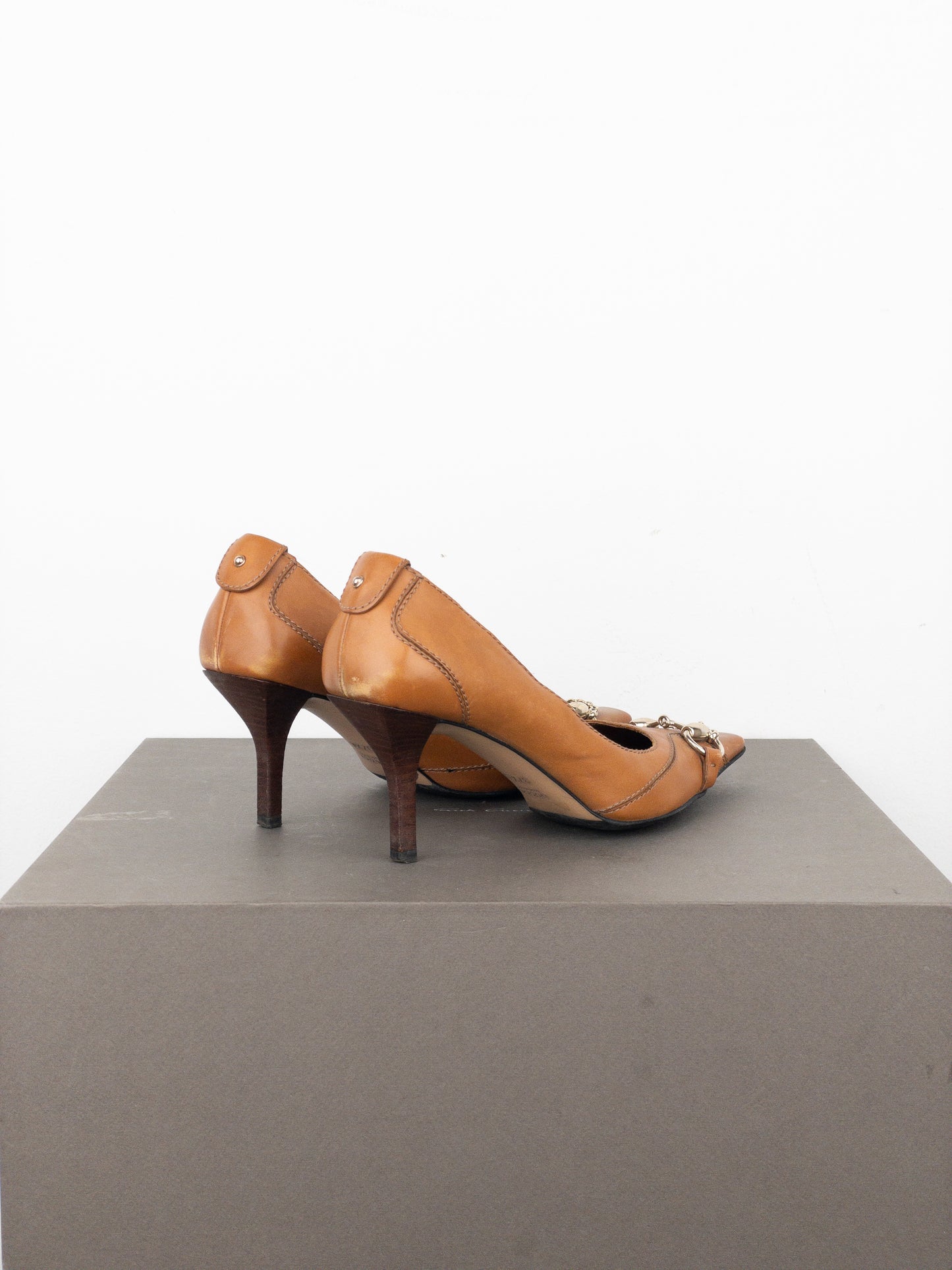 Gucci by Tom Ford AW03 Square-Toe Horsebit Pump Heels