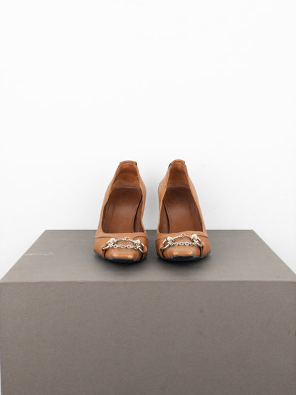 Gucci by Tom Ford AW03 Square-Toe Horsebit Pump Heels