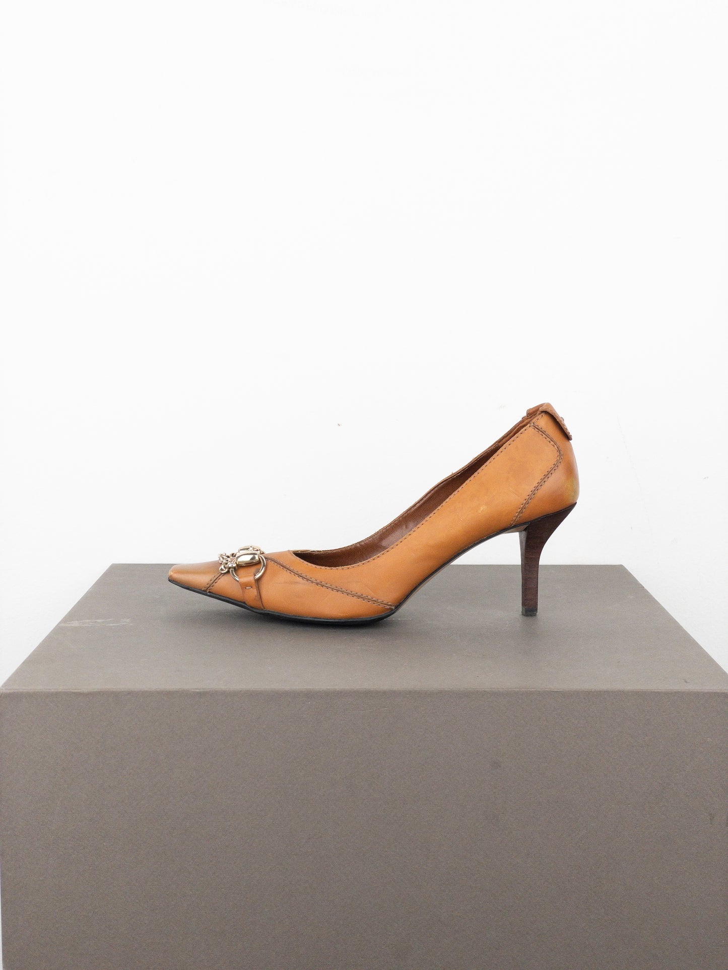 Gucci by Tom Ford AW03 Square-Toe Horsebit Pump Heels