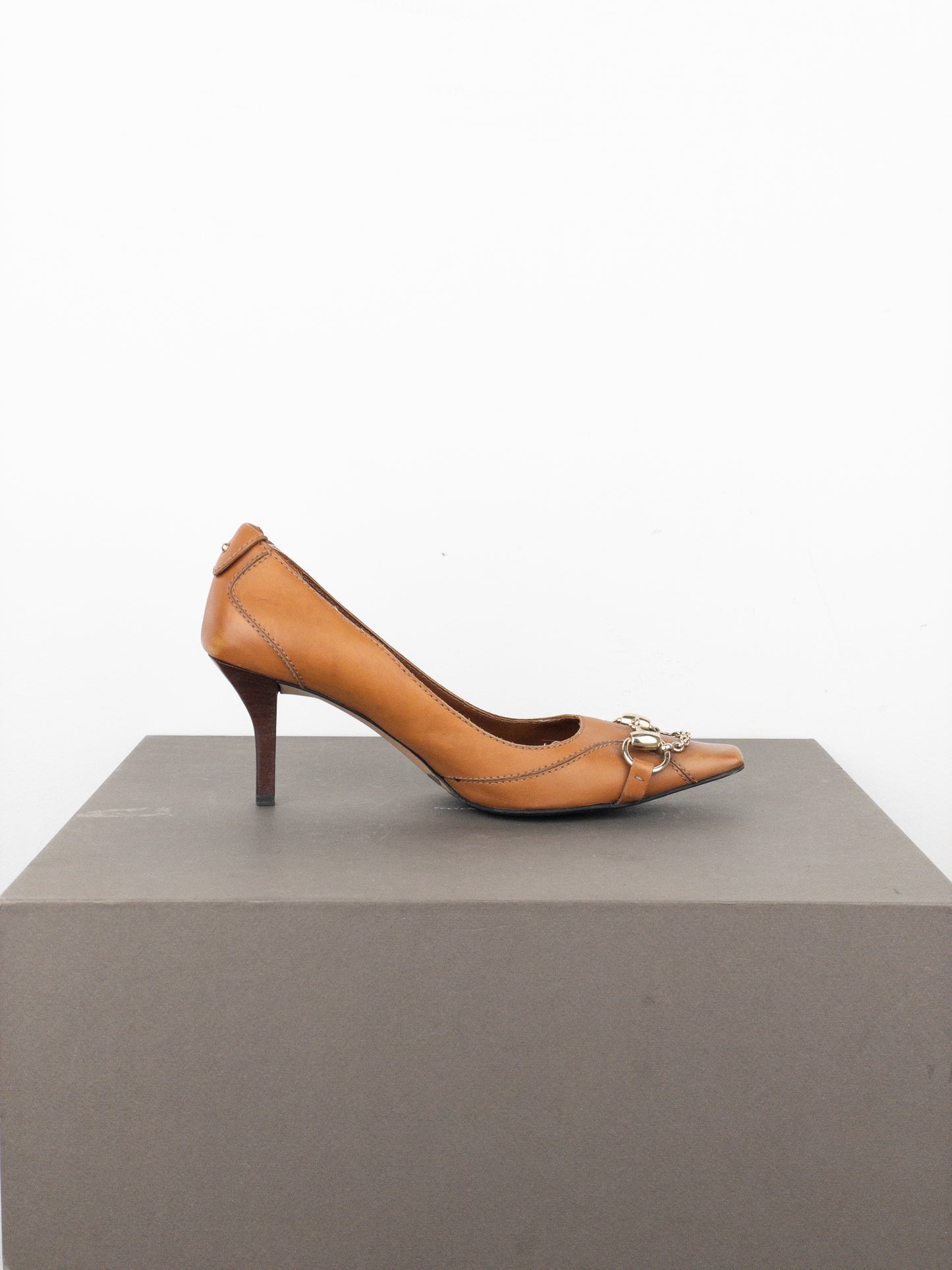 Gucci by Tom Ford AW03 Square-Toe Horsebit Pump Heels