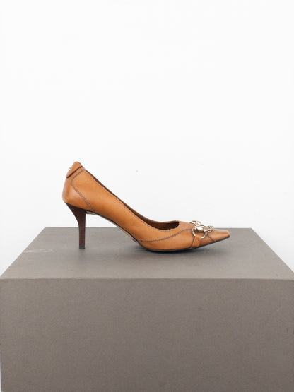 Gucci by Tom Ford AW03 Square-Toe Horsebit Pump Heels