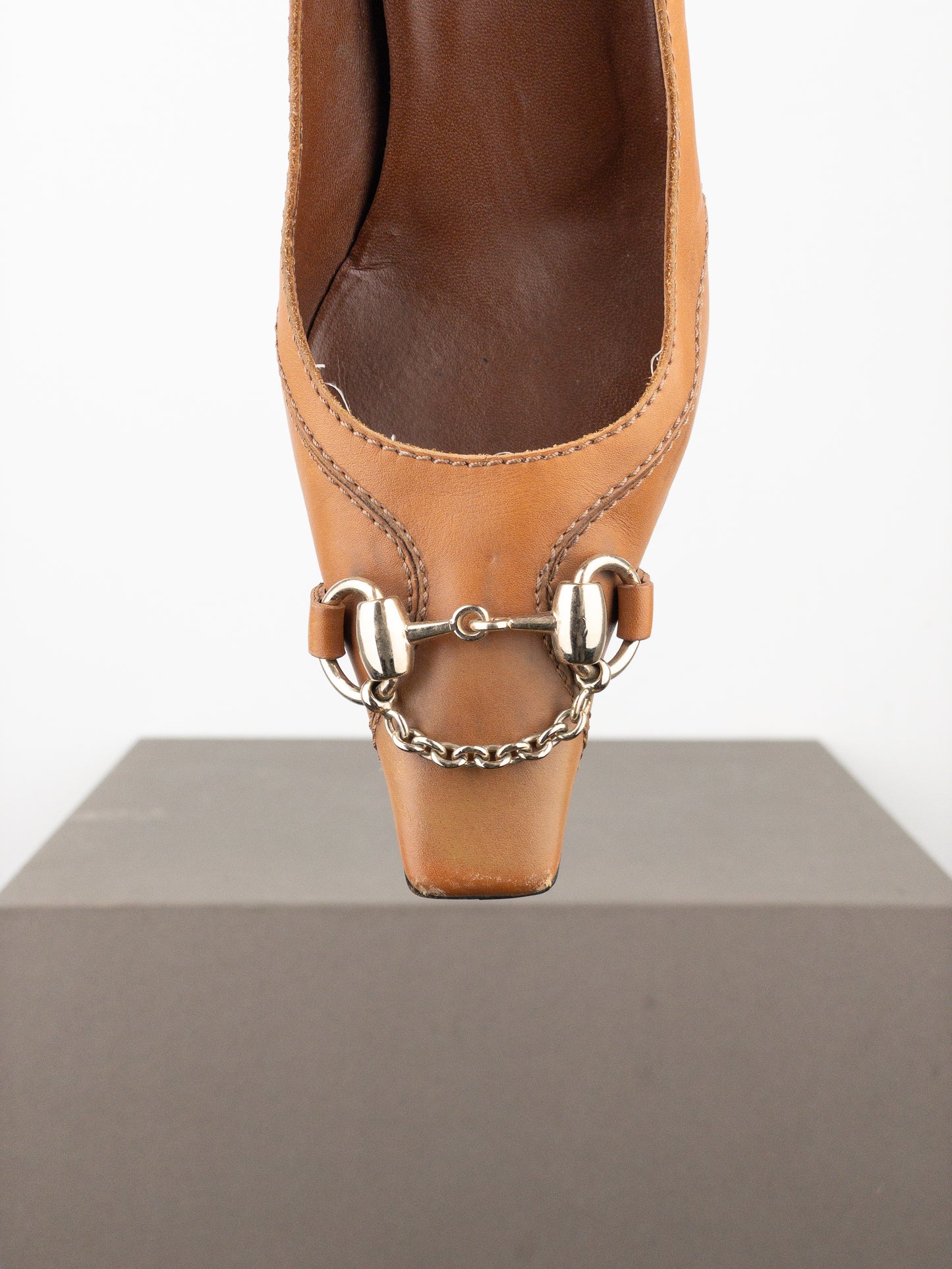 Gucci by Tom Ford AW03 Square-Toe Horsebit Pump Heels