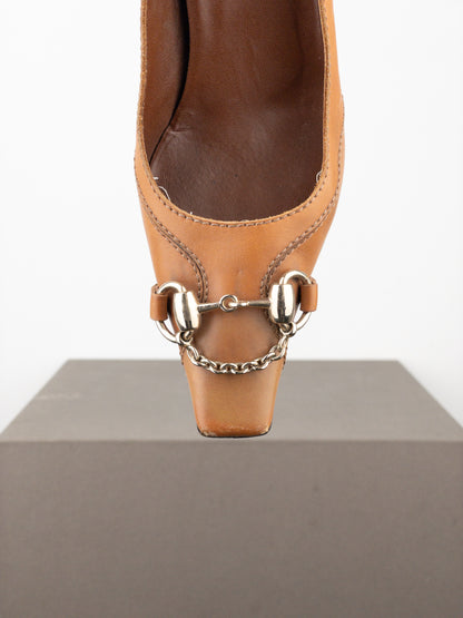 Gucci by Tom Ford AW03 Square-Toe Horsebit Pump Heels