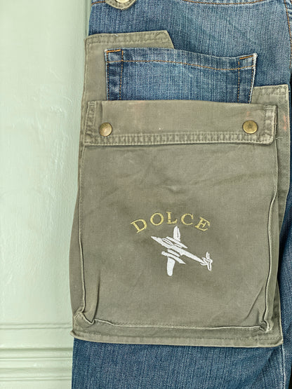 Dolce & Gabbana AW05 Hybrid Denim Cargo Pants