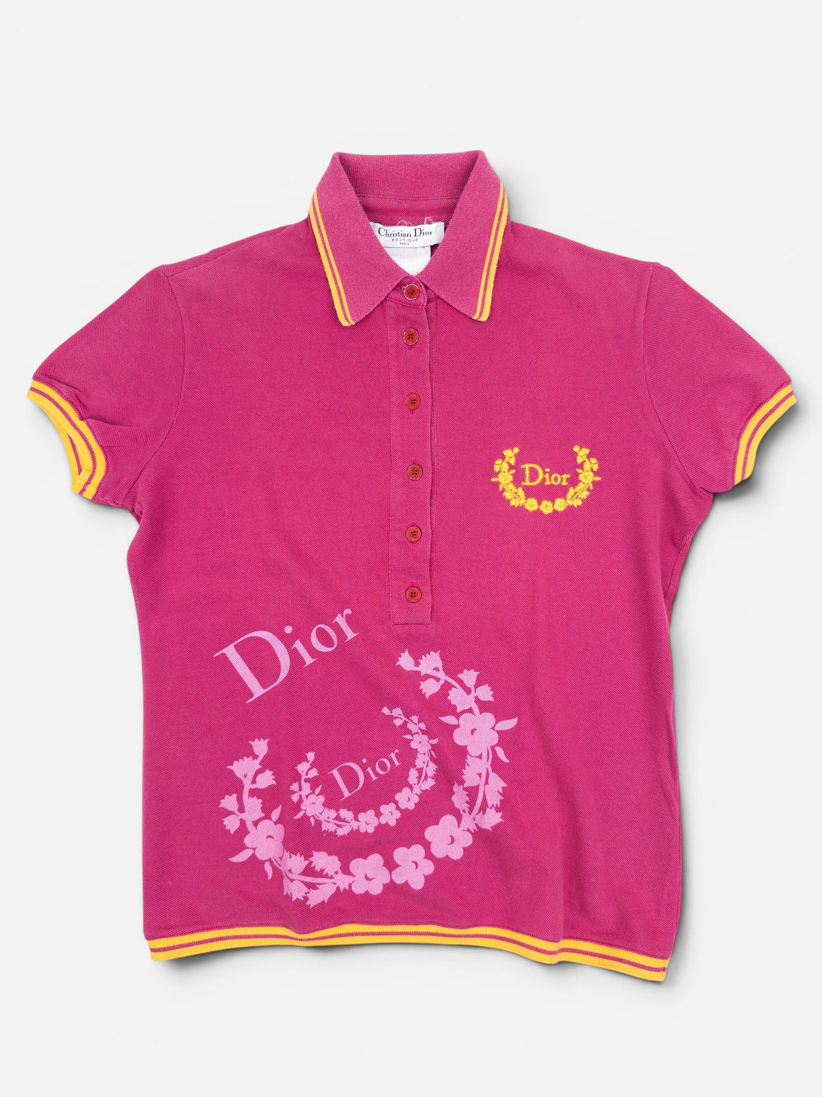 Dior by Galliano AW04 Floral Logo Golf Shortsleeve Polo Shirt