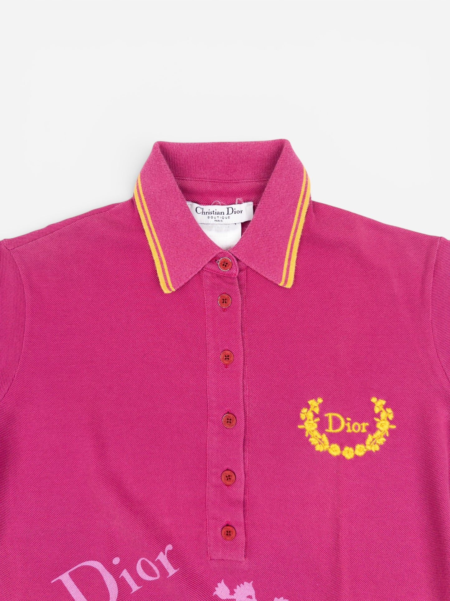 Dior by Galliano AW04 Floral Logo Golf Shortsleeve Polo Shirt
