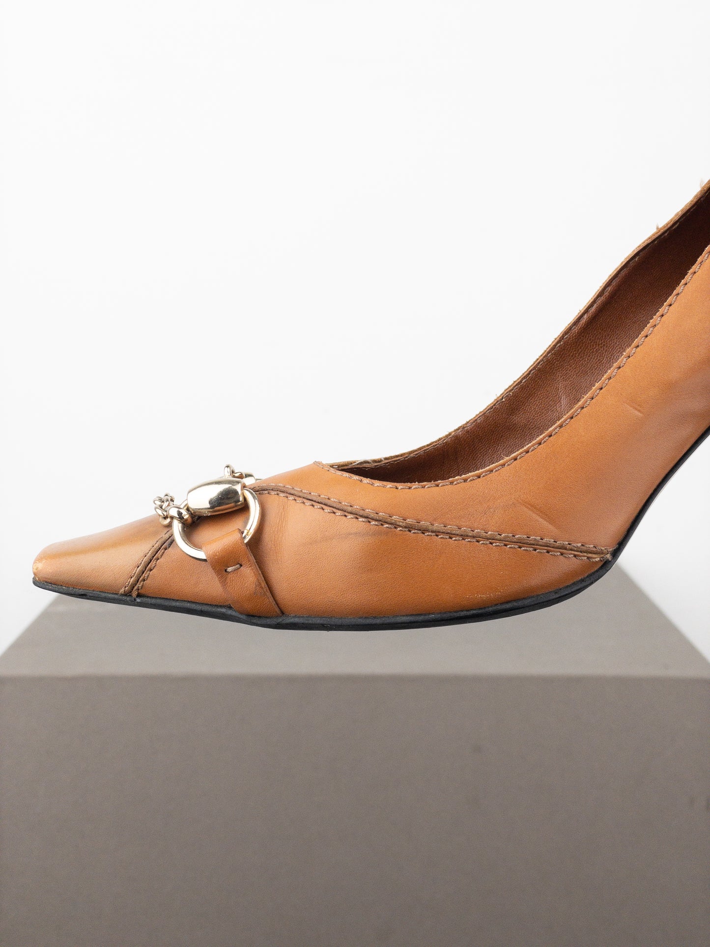 Gucci by Tom Ford AW03 Square-Toe Horsebit Pump Heels