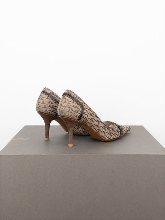 Dior by Galliano 2000s Diorissimo Monogram Buckle Pump Heels