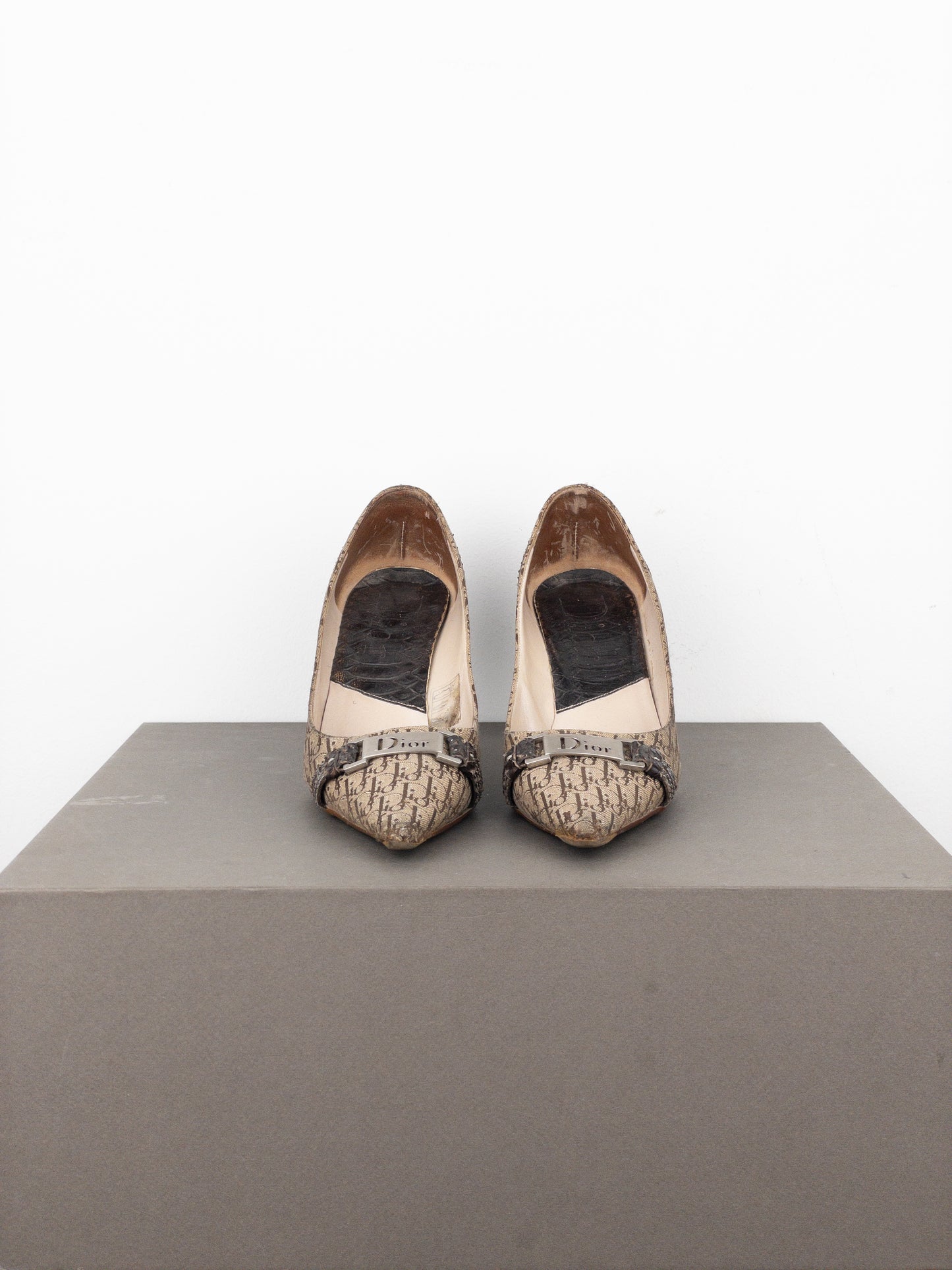 Dior by Galliano 2000s Diorissimo Monogram Buckle Pump Heels