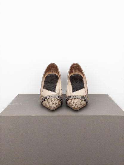 Dior by Galliano 2000s Diorissimo Monogram Buckle Pump Heels