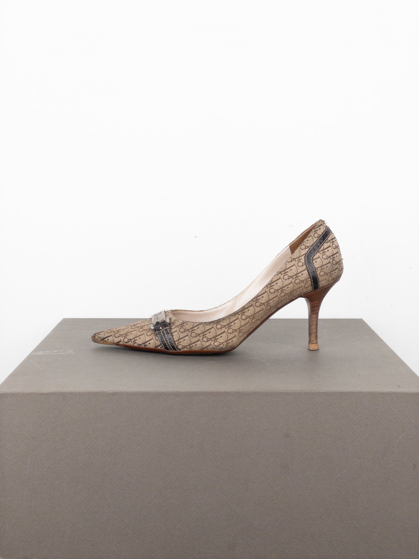Dior by Galliano 2000s Diorissimo Monogram Buckle Pump Heels
