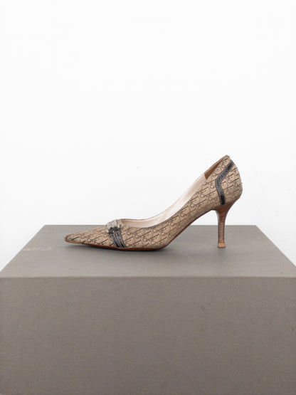 Dior by Galliano 2000s Diorissimo Monogram Buckle Pump Heels