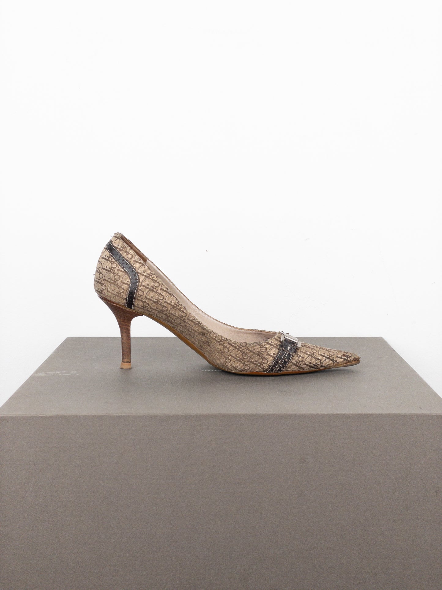 Dior by Galliano 2000s Diorissimo Monogram Buckle Pump Heels