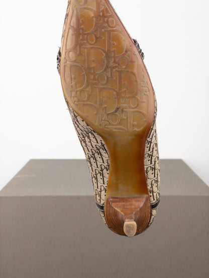 Dior by Galliano 2000s Diorissimo Monogram Buckle Pump Heels