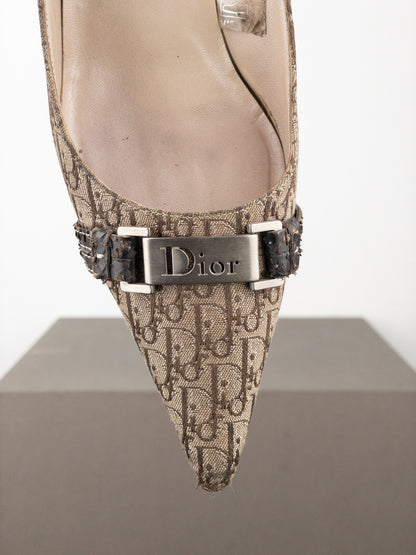Dior by Galliano 2000s Diorissimo Monogram Buckle Pump Heels