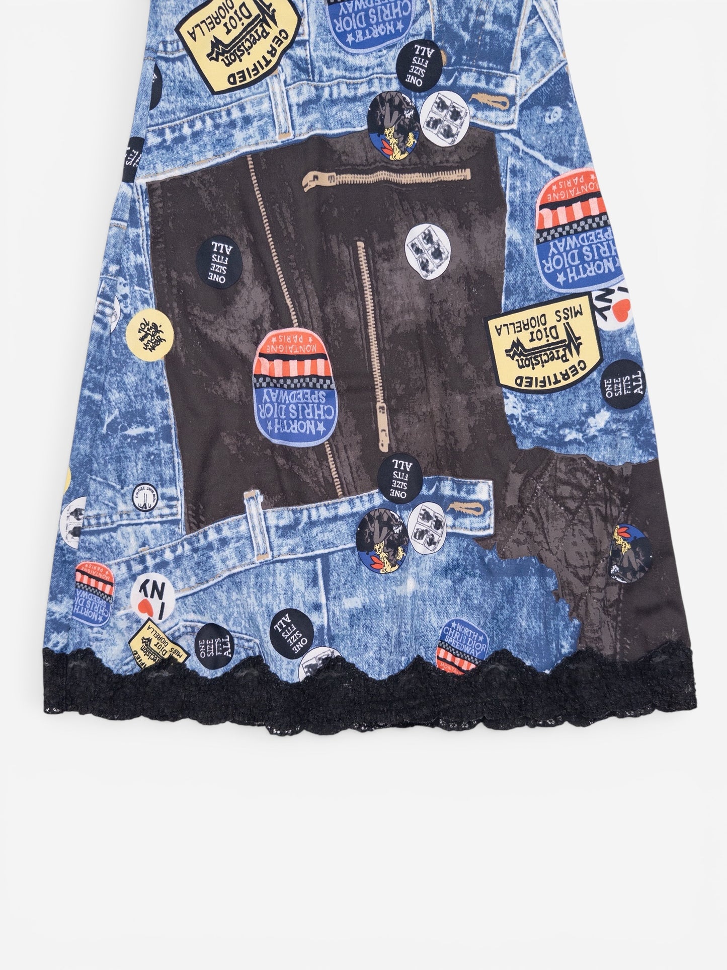 Dior by Galliano AW01 'Miss Diorella' Print Lace Slip Mini Dress