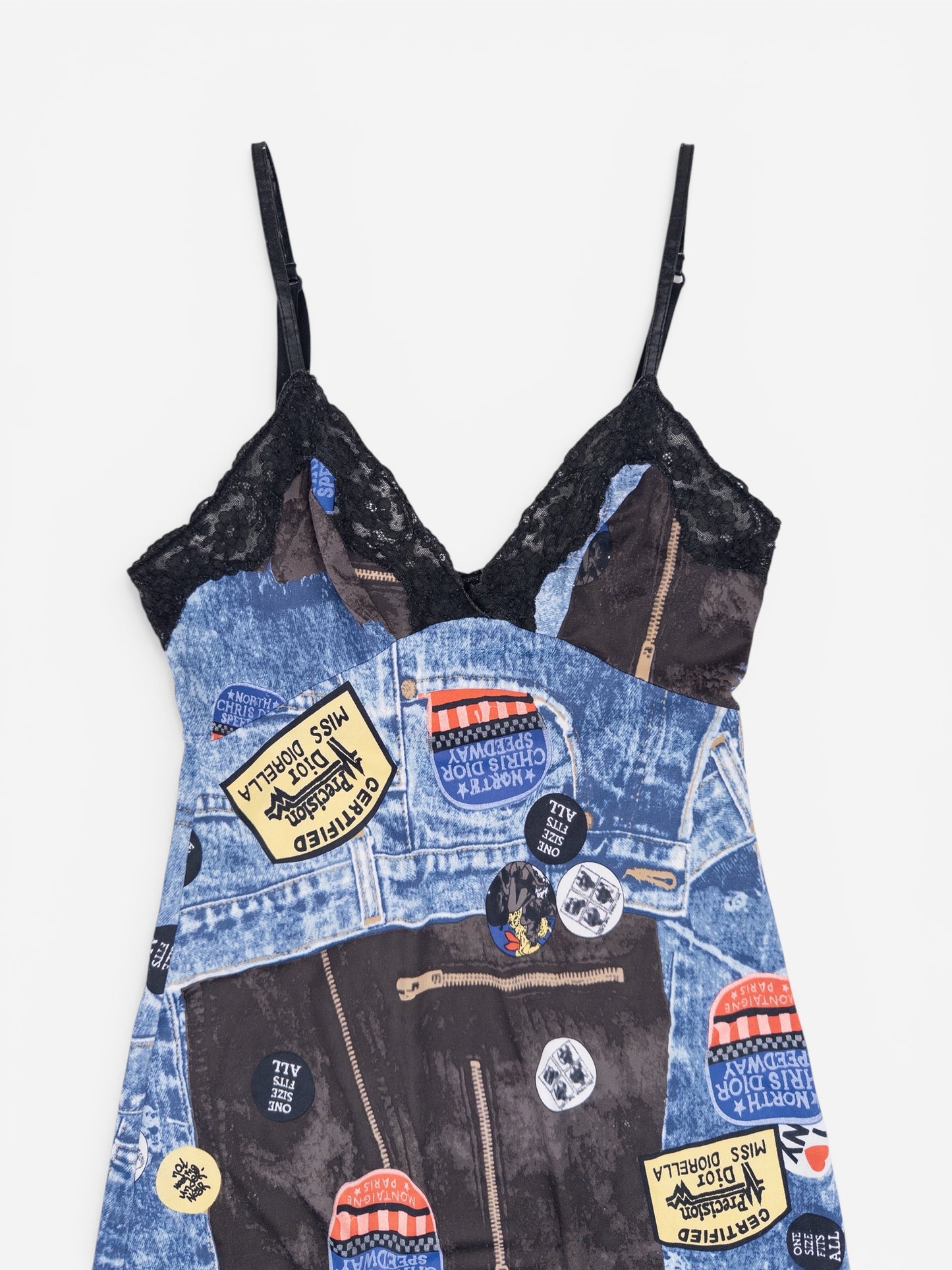 Dior by Galliano AW01 'Miss Diorella' Print Lace Slip Mini Dress