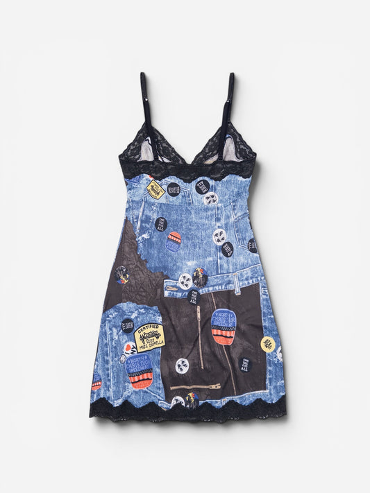 Dior by Galliano AW01 'Miss Diorella' Print Lace Slip Mini Dress