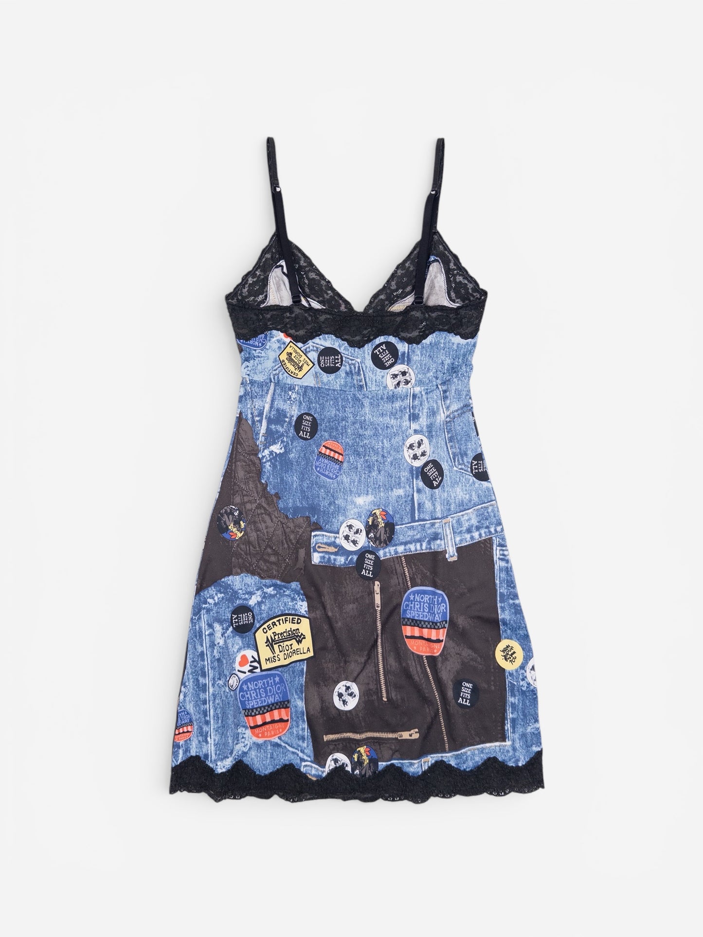 Dior by Galliano AW01 'Miss Diorella' Print Lace Slip Mini Dress