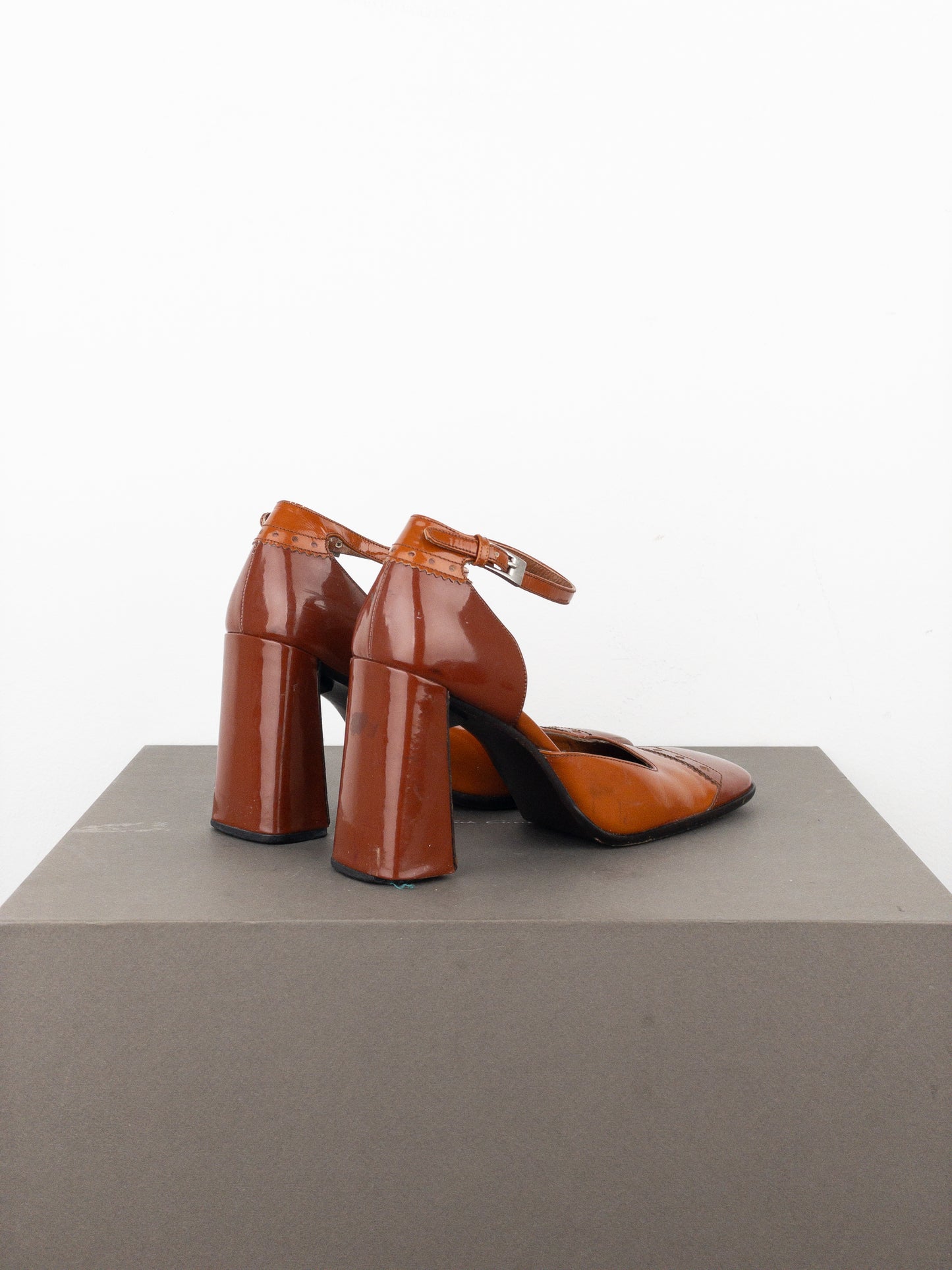 Prada AW99 Square Toe Brogue Pump Heels