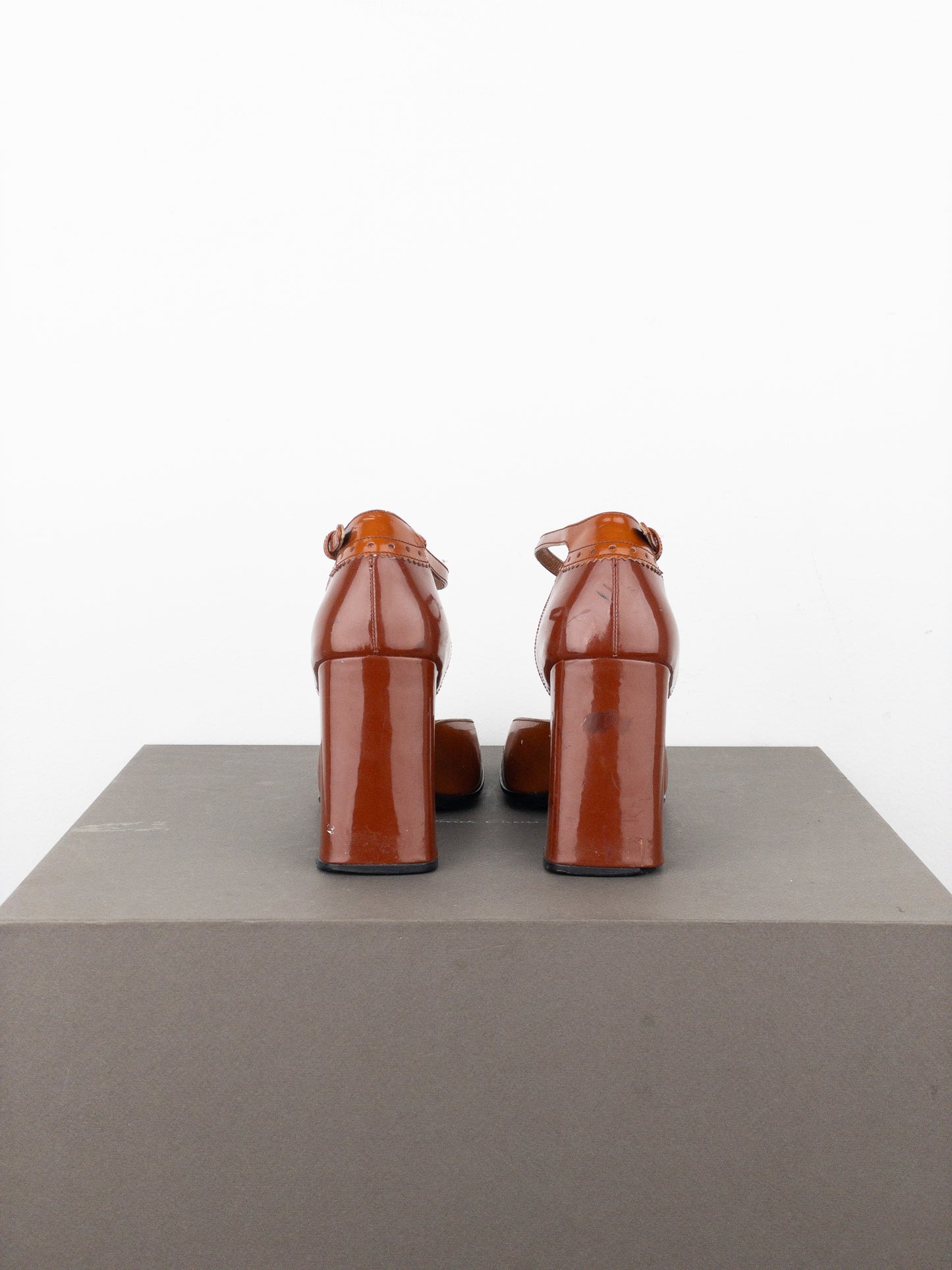 Prada AW99 Square Toe Brogue Pump Heels