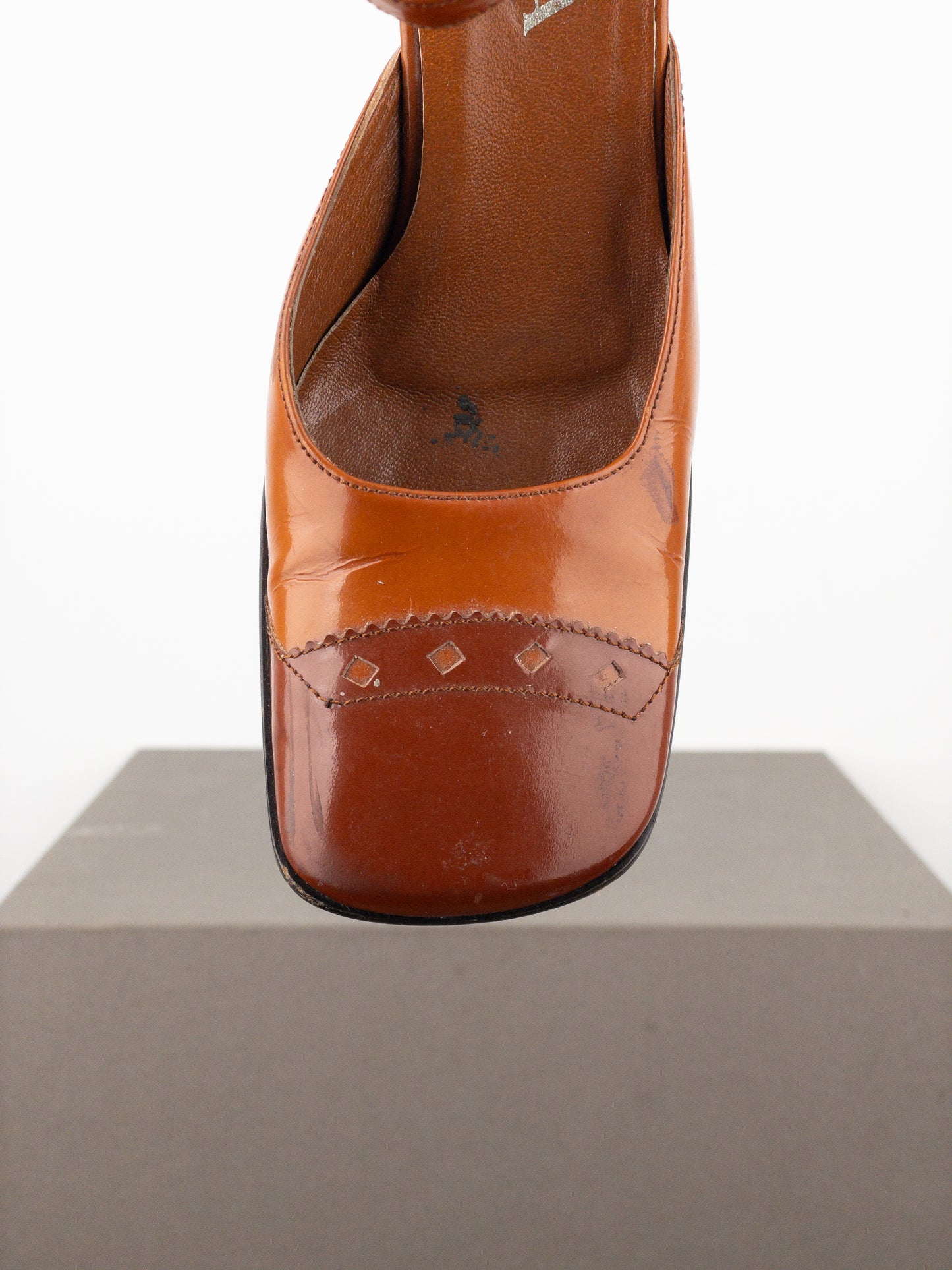 Prada AW99 Square Toe Brogue Pump Heels