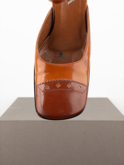 Prada AW99 Square Toe Brogue Pump Heels