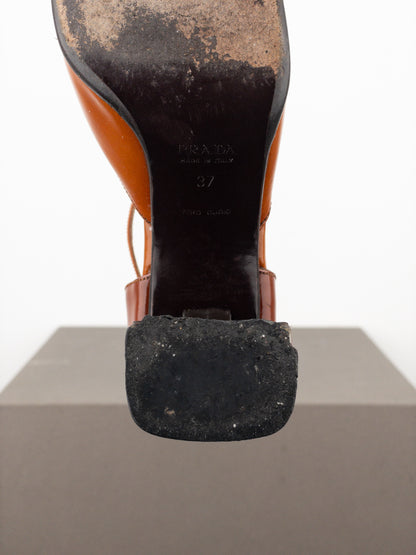 Prada AW99 Square Toe Brogue Pump Heels