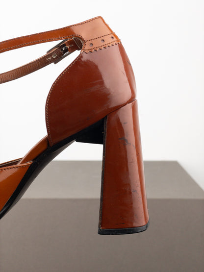 Prada AW99 Square Toe Brogue Pump Heels