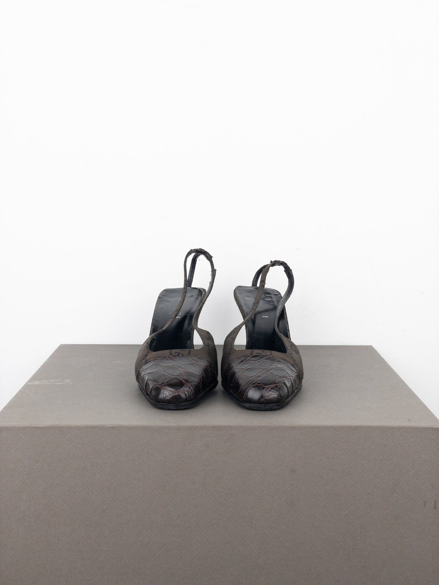 Gucci by Tom Ford SS98 Square Toe Crystal Slingback Pump Heels