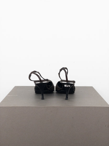 Gucci by Tom Ford SS98 Square Toe Crystal Slingback Pump Heels